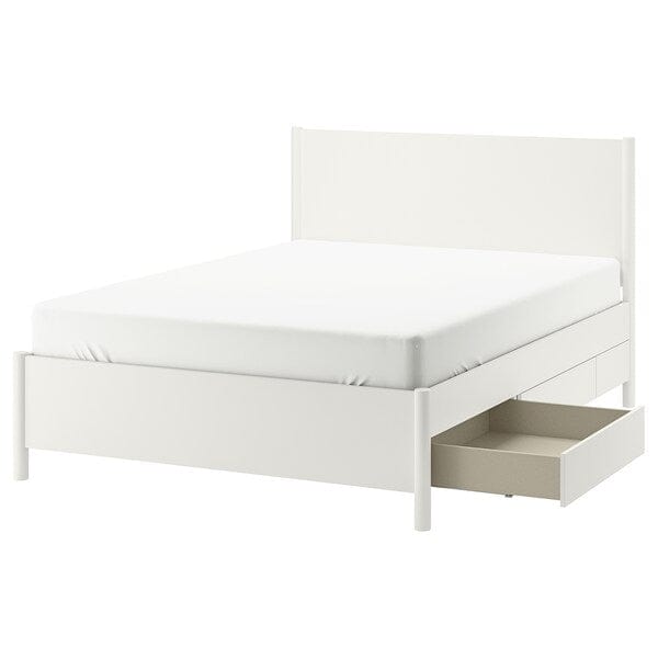 Ikea TONSTAD - Bed frame with storage, off-white/Luröy,140x200 cm