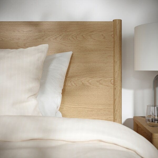 Ikea TONSTAD - Bed frame with drawers, oak veneer/Lönset,140x200 cm