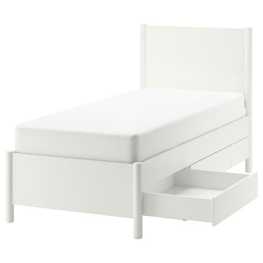 Ikea TONSTAD - Bed frame with storage, off-white/Leirsund,90x200 cm
