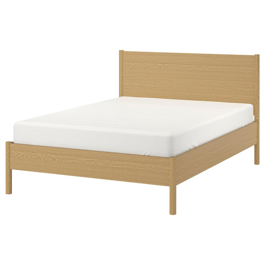 TONSTAD bed frame, oak veneer/Leirsund, 140x200 cm