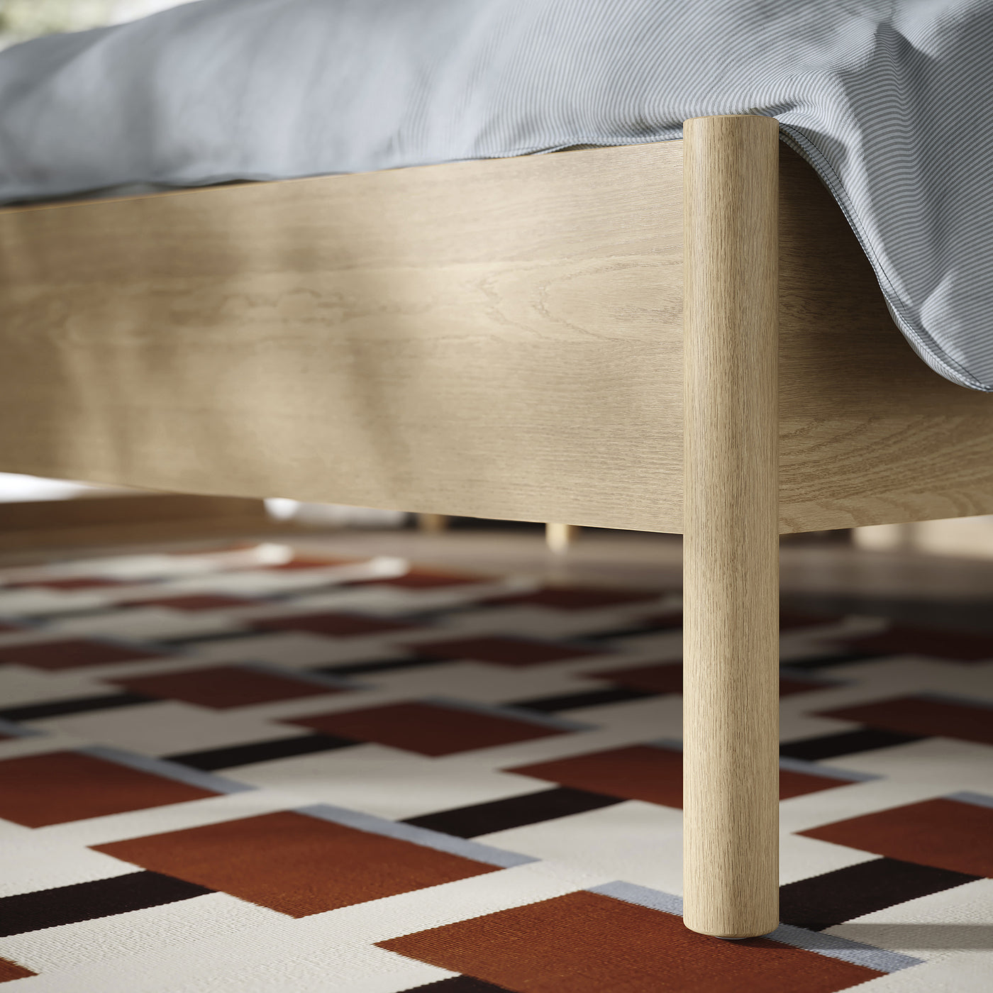 TONSTAD bed frame, oak veneer/Leirsund, 160x200 cm