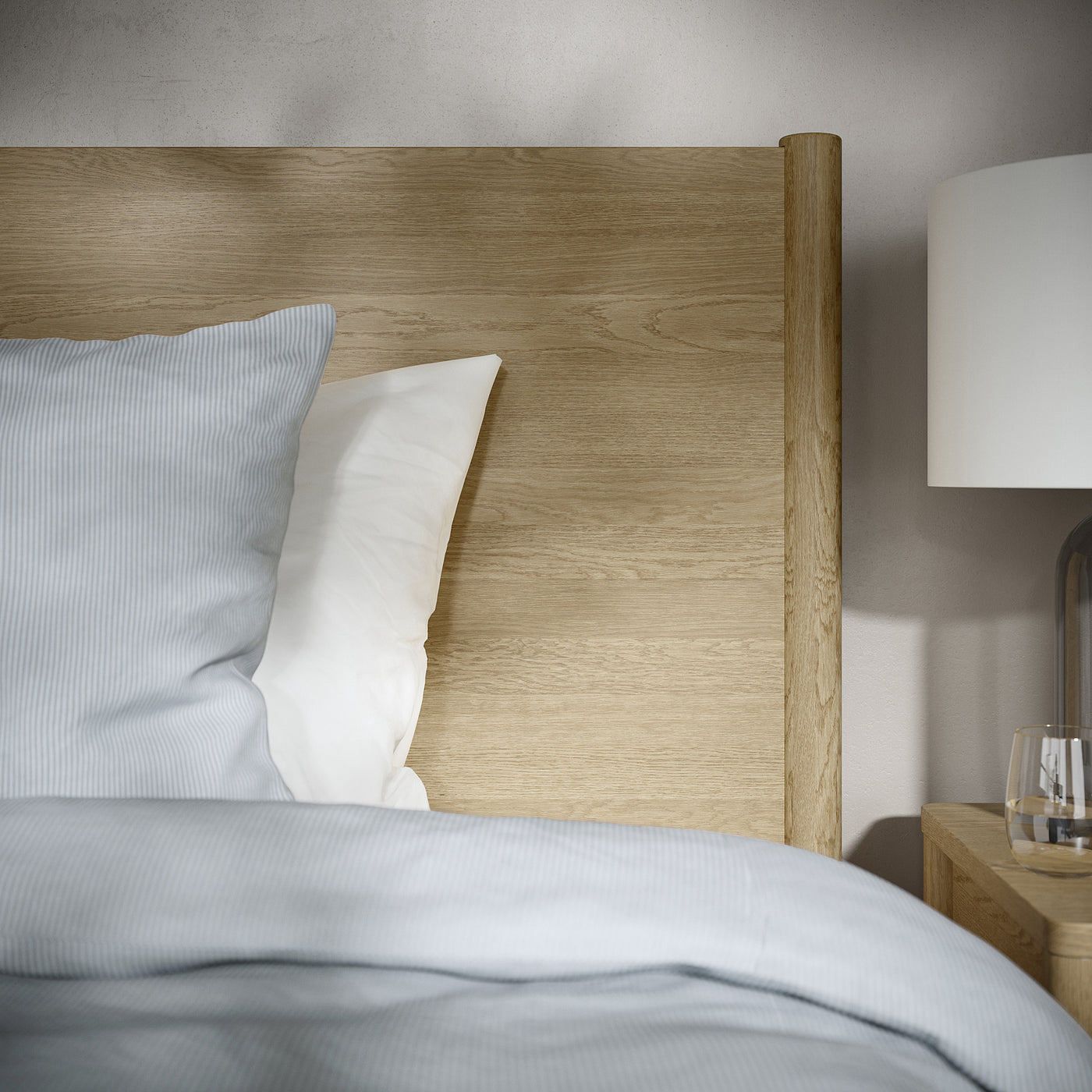 TONSTAD bed frame, oak veneer/Leirsund, 160x200 cm