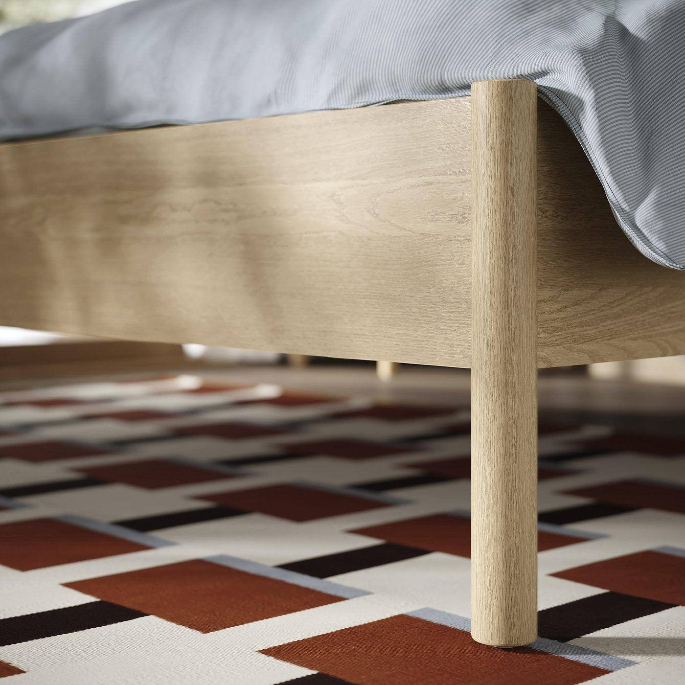 TONSTAD bed frame, oak veneer/Luröy, 140x200 cm