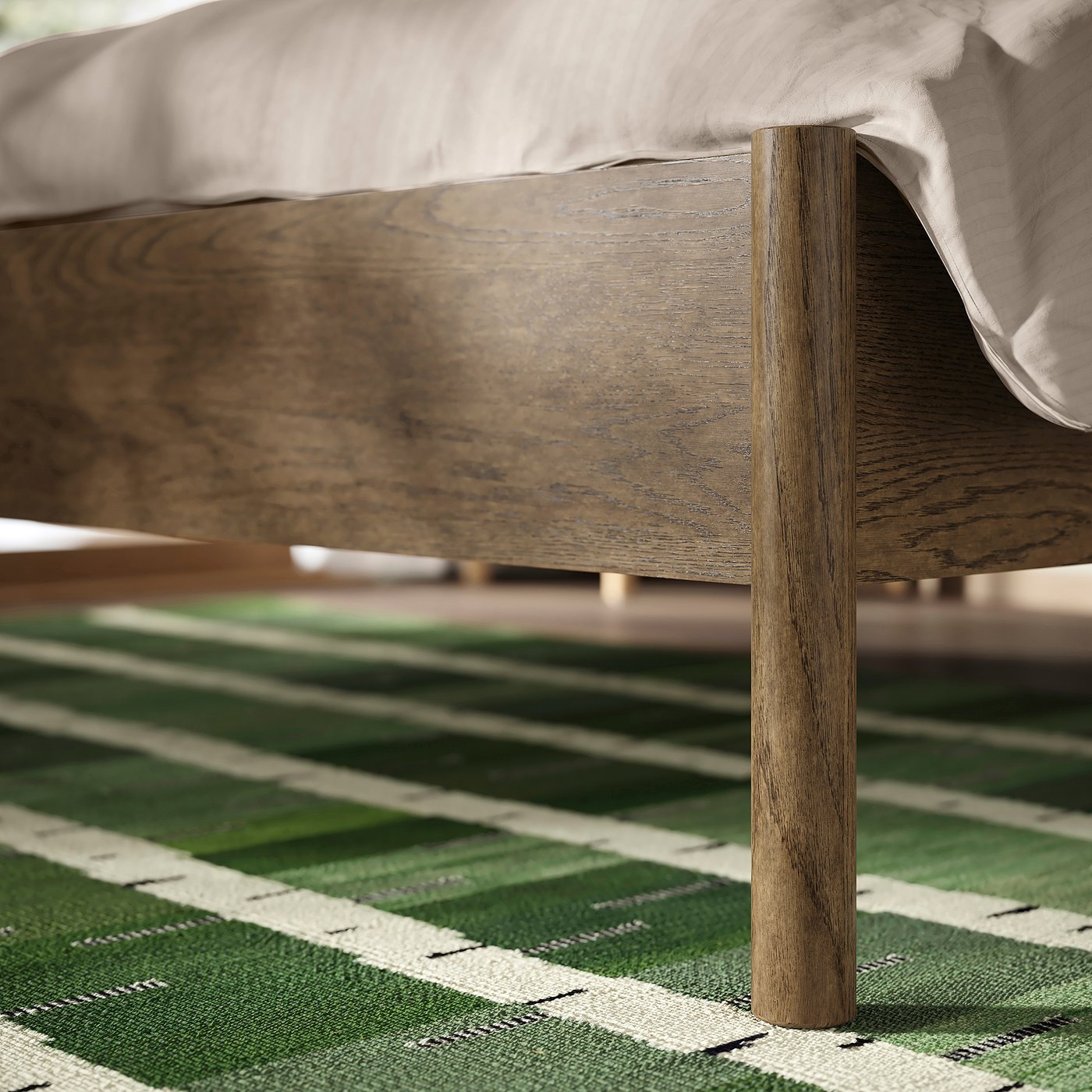 TONSTAD bed frame, brown stained oak veneer, 200x150 cm