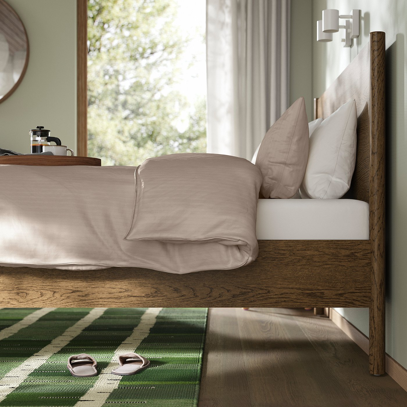 TONSTAD bed frame, brown stained oak veneer, 200x170 cm