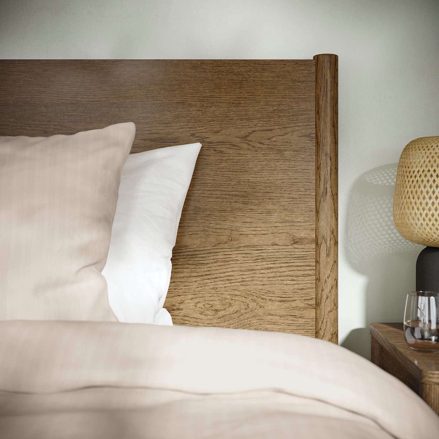 TONSTAD bed frame, brown stained oak veneer, 200x150 cm