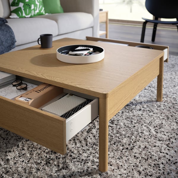 TONSTAD - TONSTAD Coffee table, oak veneer, 84x82 cm
