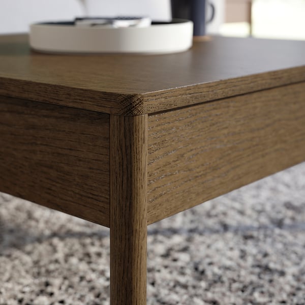 TONSTAD - TONSTAD Coffee table, brown stained oak veneer, 84x82 cm