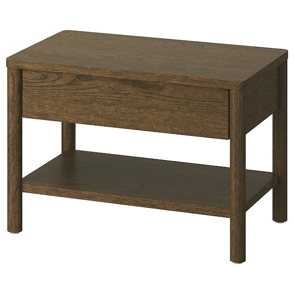 TONSTAD - Side table, brown stained oak veneer, 64x40 cm