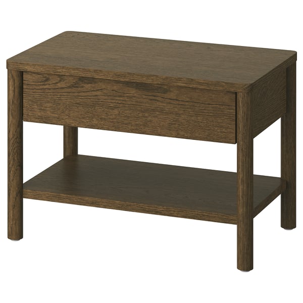 TONSTAD side table, brown stained oak veneer, 64x40 cm