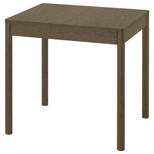 TONSTAD - TONSTAD Extendable table, brown stained oak veneer, 80/120x70 cm