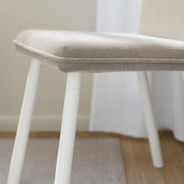 TONSTAD / TONSTAD Table and 2 chairs, off-white/Fridtuna light beige, 80/120x70 cm