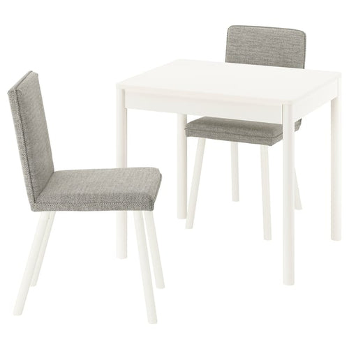 TONSTAD / TONSTAD Table and 2 chairs, off-white/Viarp beige/off-white brown, 80/120x70 cm
