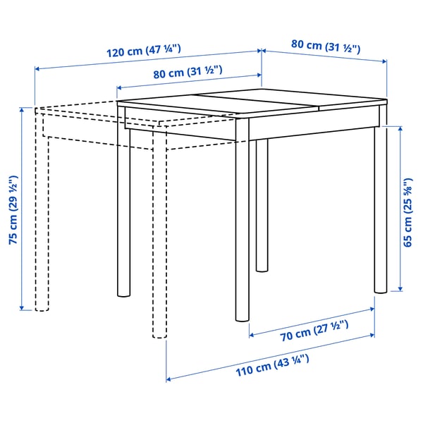 TONSTAD / TONSTAD Table and 2 chairs, oak/Bomstad brown ochre effect, 80/120x70 cm