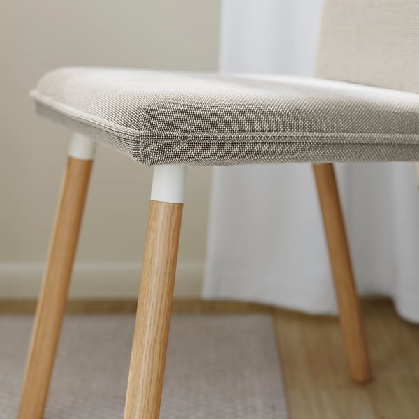 TONSTAD / TONSTAD table and 2 chairs, oak veneer/Fridtuna light beige oak effect, 80/120x70 cm