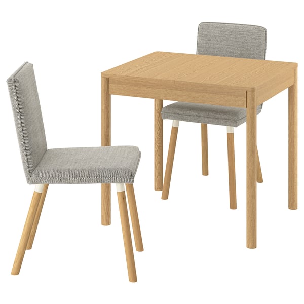 TONSTAD / TONSTAD Table and 2 chairs, oak/Viarp beige/brown oak effect, 80/120x70 cm
