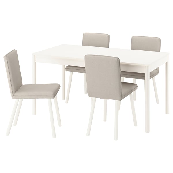 TONSTAD / TONSTAD Table and 4 chairs, off-white/Fridtuna light beige, 150x80 cm