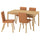 TONSTAD / TONSTAD - Table and 4 chairs, oak effect / Bomstad brown ochre oak effect, 140/196x85 cm - Minimum table length: 140 cmMaximum table length: 196 cmTable width: 85 cmTable height: 75 cmChair width: 42 cmChair depth: 56 cmChair height: 86 cm