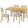 TONSTAD / TONSTAD - Table and 4 chairs, oak effect / oak effect Fridtuna light beige, 140/196x85 cm - Minimum table length: 140 cmMaximum table length: 196 cmTable width: 85 cmTable height: 75 cmChair width: 42 cmChair depth: 48 cmChair height: 88 cm