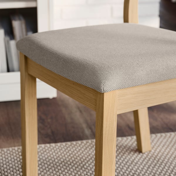 TONSTAD / TONSTAD table and 4 chairs, oak veneer/oak effect Fridtuna light beige, 150x80 cm