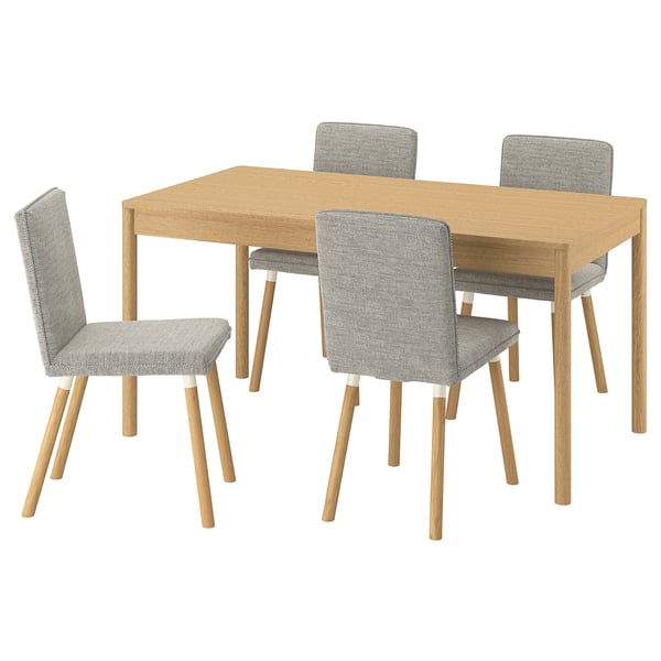 TONSTAD / TONSTAD table and 4 chairs, oak veneer/Viarp beige/brown oak effect, 150x80 cm