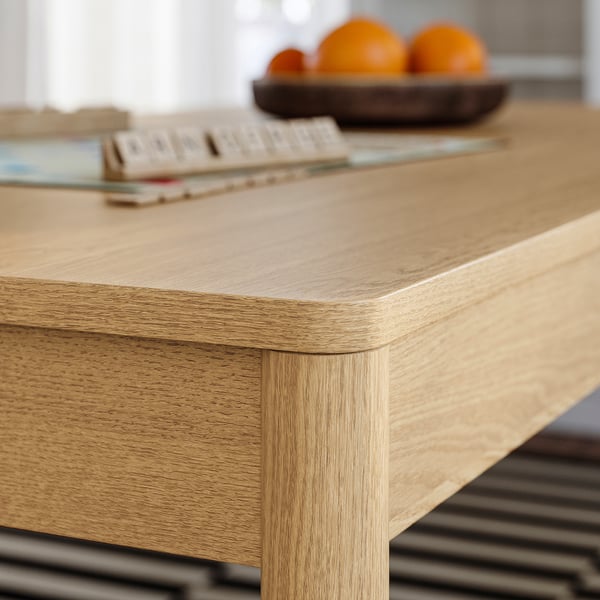 TONSTAD / TONSTAD - Table and 4 chairs, oak effect/Viarp beige/brown oak effect, 150x80 cm - Table length: 150 cm Table width: 80 cm Table height: 75 cm Chair width: 42 cm Chair depth: 56 cm Chair height: 86 cm.