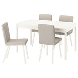 TONSTAD / TONSTAD table and 4 chairs, off-white/Fridtuna light beige off-white, 140/196x85 cm