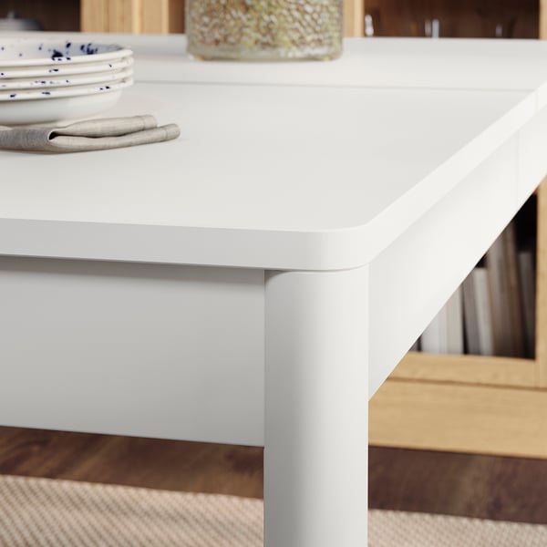 TONSTAD / TONSTAD table and 4 chairs, off-white/Fridtuna light beige off-white, 140/196x85 cm
