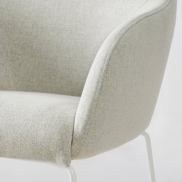 TONSTAD / TOSSBERG Table and 4 chairs, off-white/Gunnared beige white, 140/196x85 cm