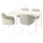 TONSTAD / TOSSBERG table and 4 chairs, off-white/Gunnared beige white, 140/196x85 cm