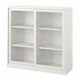 TONSTAD cabinet with sliding glass doors, off-white, 120x37x116 cm