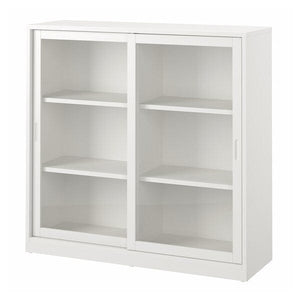 Ikea TONSTAD - Cabinet with sliding glass doors, off-white, 120x37x116 cm