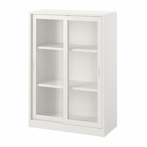 Ikea TONSTAD - Cabinet with sliding glass doors, off-white, 81x37x116 cm