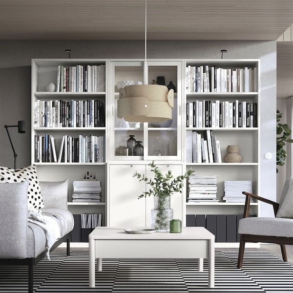 Ikea TONSTAD - Cabinet with sliding glass doors, off-white, 81x37x116 cm