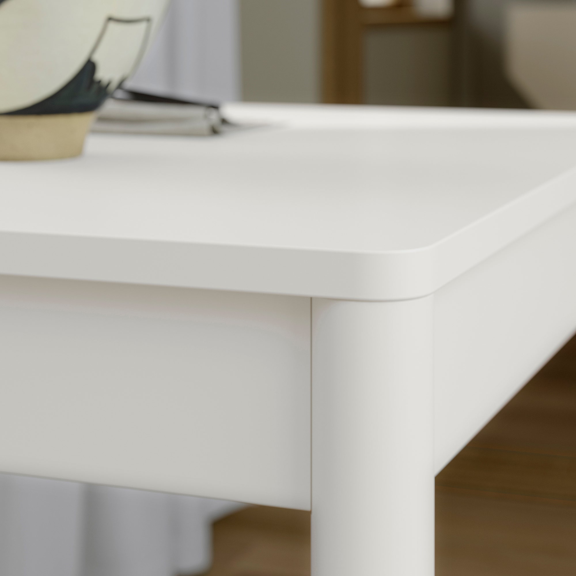 TONSTAD / VIHALS table and 2 chairs, off-white/white Tibbleby beige/grey, 80/120x70 cm
