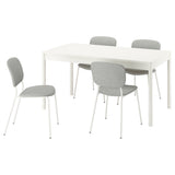 TONSTAD / VIHALS table and 4 chairs, off-white/white Tibbleby beige/grey, 150x80 cm