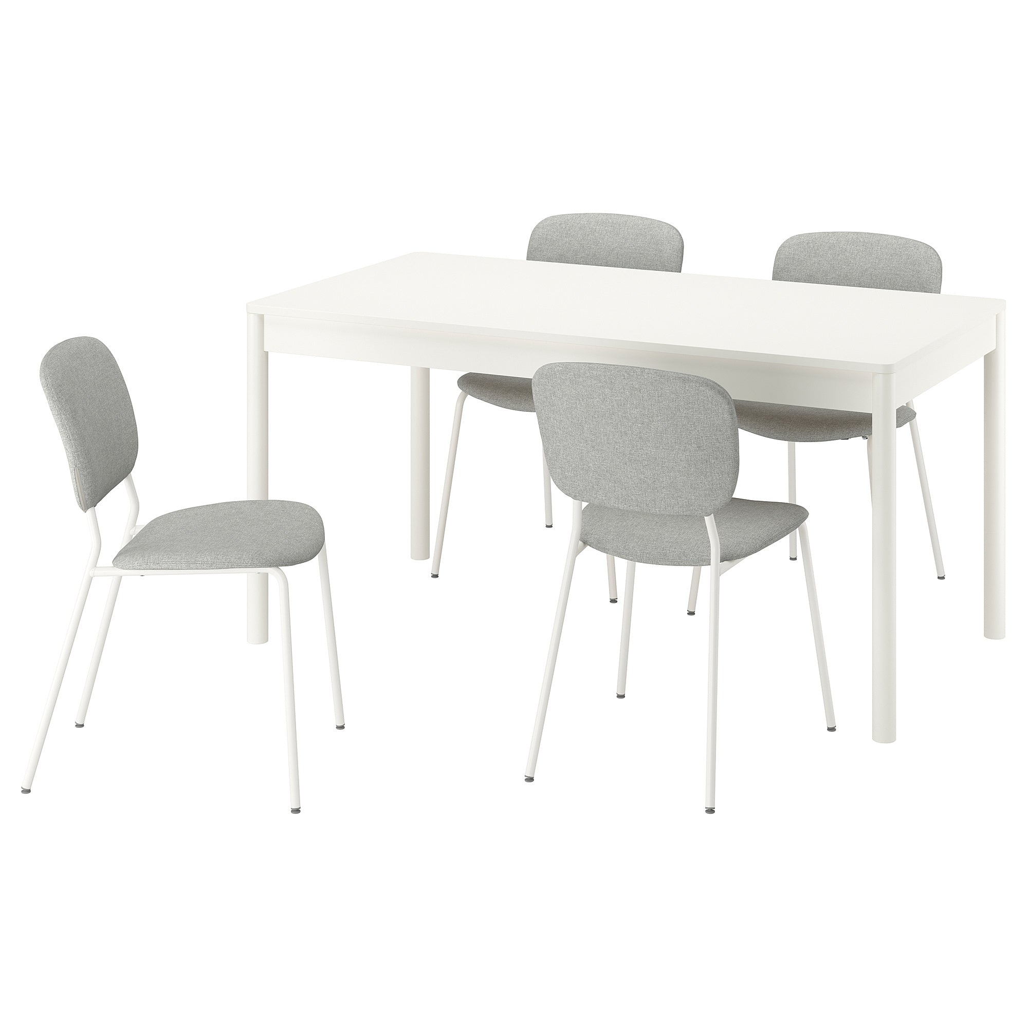 TONSTAD / VIHALS table and 4 chairs, off-white/white Tibbleby beige/grey, 150x80 cm