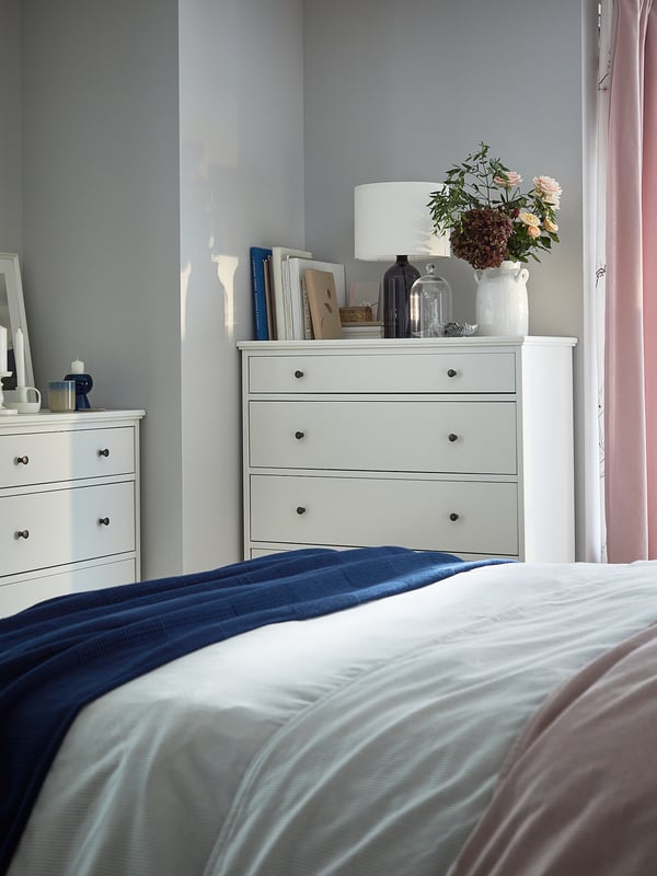 TONVIS table lamp, smoked glass/white, 52 cm