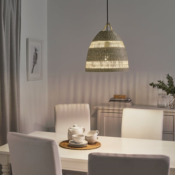TORARED pendant lamp shade, sedge/handmade, 36 cm