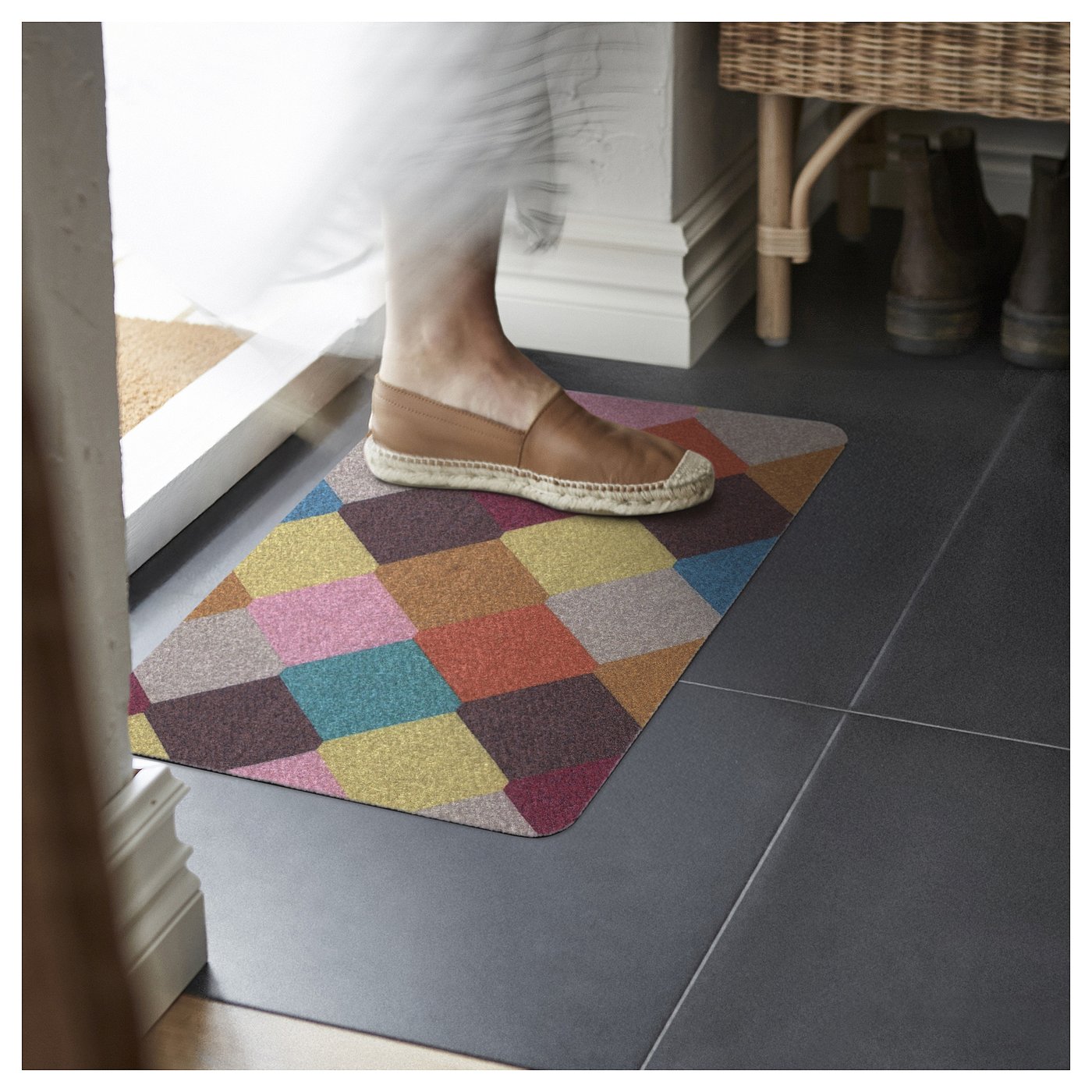TORGPLATS door mat, multicolour, 60x40 cm