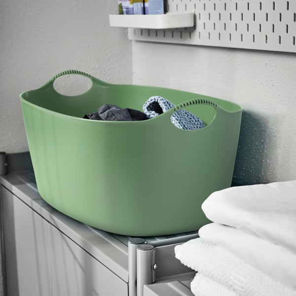 TORKIS flexi laundry basket, in-/outdoor, green, 35 l