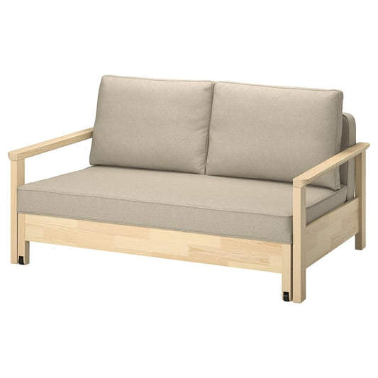 TORNSBORG - 2-seater sofa bed, Naggen beige/pine