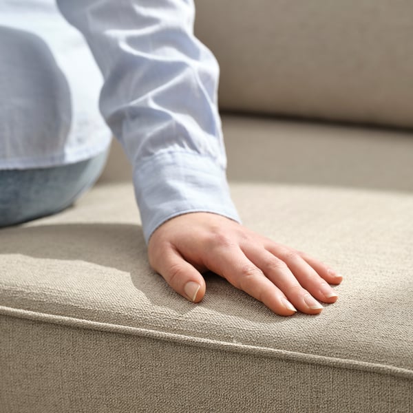 TORNSBORG 2-seat sofa-bed, Naggen beige/pine, 195x154 cm