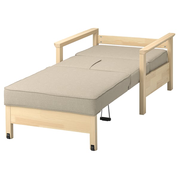 TORNSBORG armchair-bed, Naggen beige/pine, 84x82x95 cm