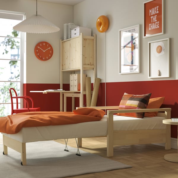 TORNSBORG armchair-bed, Naggen beige/pine, 84x82x95 cm