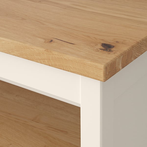 TORNVIKEN kitchen island, off-white/oak, 126x77 cm