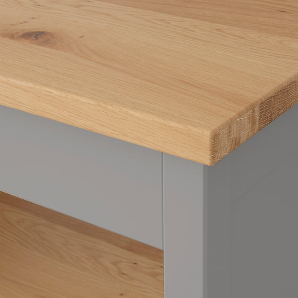 TORNVIKEN kitchen island, grey/oak, 72x52 cm