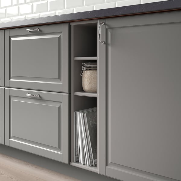 TORNVIKEN open cabinet, grey, 20x37x80 cm