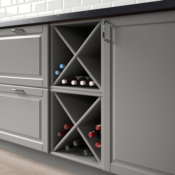 TORNVIKEN wine shelf, grey, 40x37x40 cm