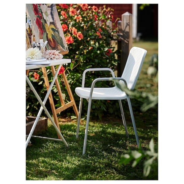 Ikea TORPARÖ - Garden chair with armrests, white